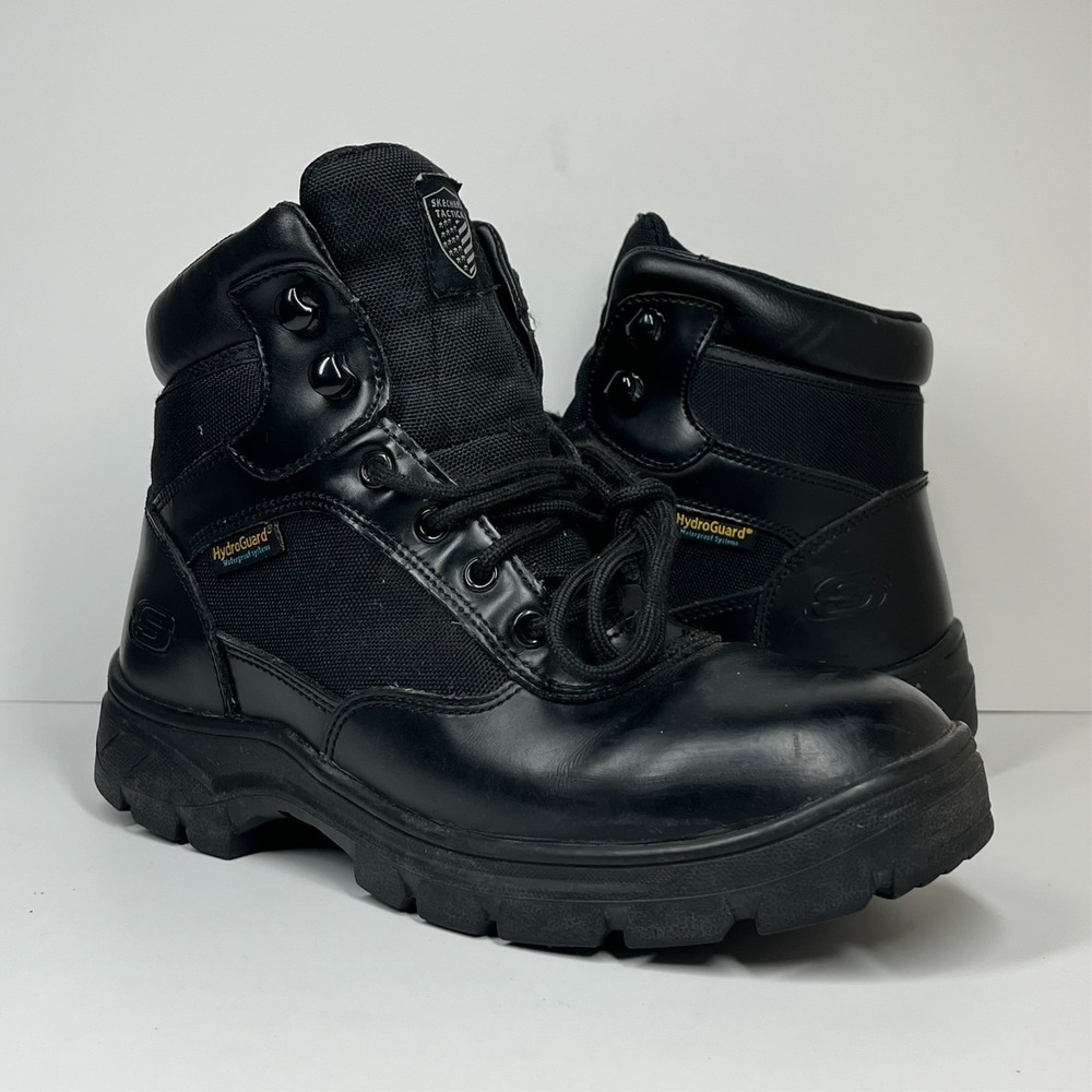 Skechers Wascana Benen Tactical‎ Relaxed Fit Work Boots Men's 7 Waterproof Black
